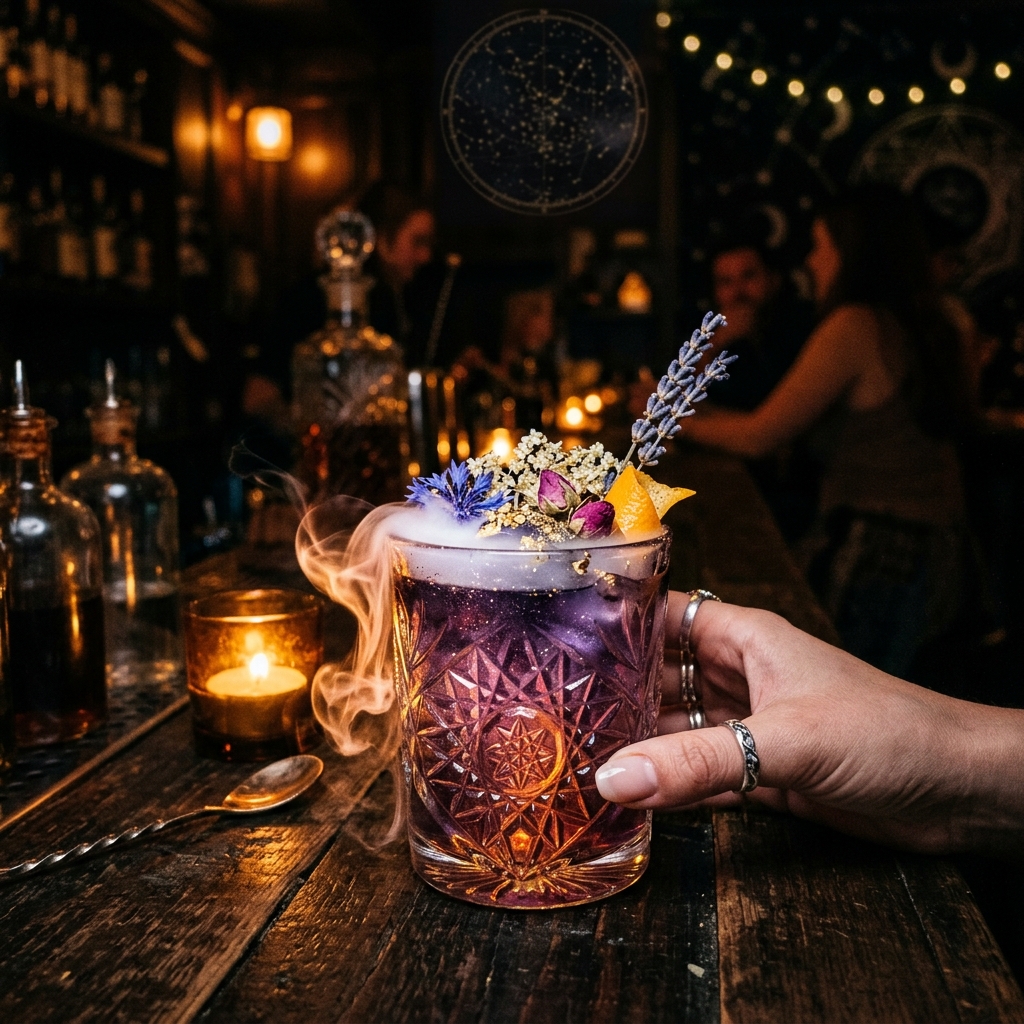 Solar Flare cocktail with blood orange, lime, chile, and smoked salt